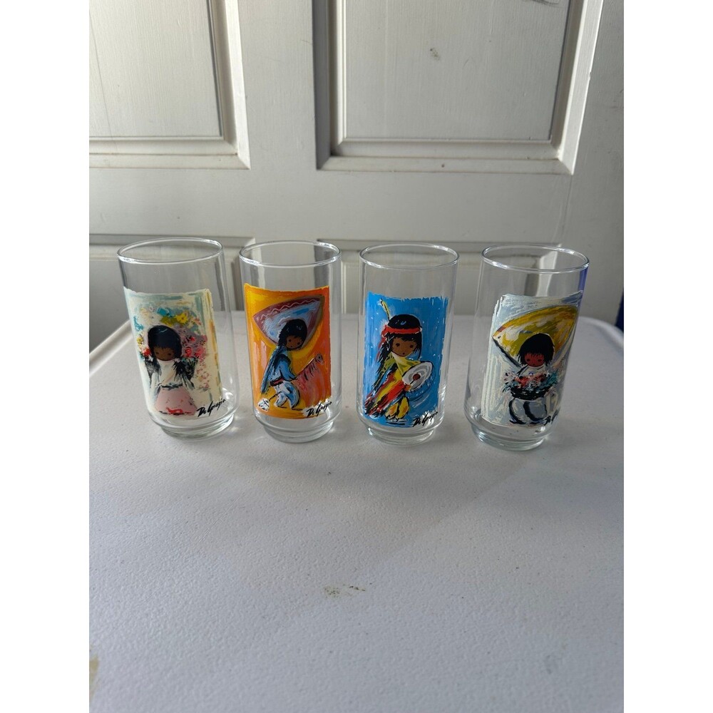 Vintage Ted DeGrazia Children Of The Southwest Collection Libbey Glass Tumblers